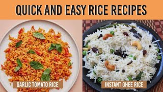 ಮಕ್ಕಳ ಲಂಚ್ ಬಾಕ್ಸ್ ಗೆ ಸುಲಭವಾಗಿ ಮಾಡಬಹುದಾದ ರೈಸ್ | Garlic Tomato Rice | Ghee Rice | tanu  swayam adyge