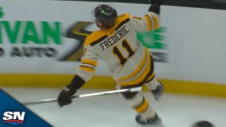 Bruins' Trent Frederic Converts On Breakaway After William Nylander Coughs Up Turnover
