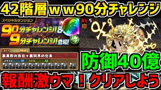 【防御40億】42階層の新ダンジョン！報酬激ウマ！90分チャレンジ！【パズドラ】