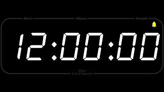 12 Hour - TIMER \u0026 ALARM - 1080p - COUNTDOWN