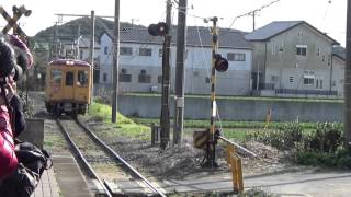 【銚子電鉄】君ヶ浜駅に入線する銚子行きデハ1001