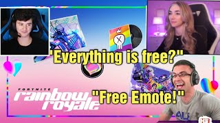 STREAMERS REACT TO *NEW* Fortnite PRIDE Item Shop *FREE* EMOTE, WRAP + SPRAYS!