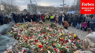 People In Magdeburg, Germany Honor The Victims Of Friday's Christmas Market Car Attack