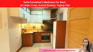 [Rented] DMCI 2BR (F104) Condo with Parking for Rent in Cedar Crest near BGC