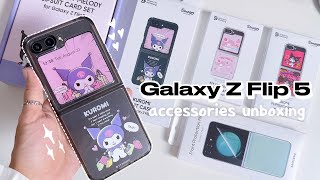 Samsung Galaxy Z Flip 5 accessories unboxing 🖤 Kuromi & My Melody edition 💜 Z플립5 쿠로미 에디션