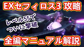 【FF7EC】現環境でも鬼畜難易度!? 「EXセフィロス3」 完全マニュアル操作で攻略 エバークライシス ファイナルファンタジー7 エバクラ  FINAL FANTASY7 EVER CRISIS