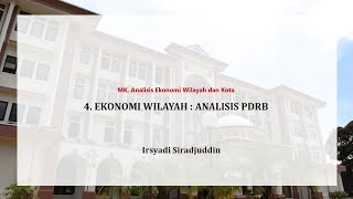 Kuliah 4 Analisis Ekonomi Wilayah dan kota