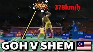 How fast is Goh V Shem smash in badminton world?