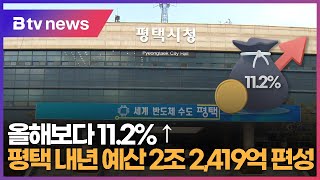 평택 내년 예산 2조 2,419억 편성...올해보다 11.2% ↑