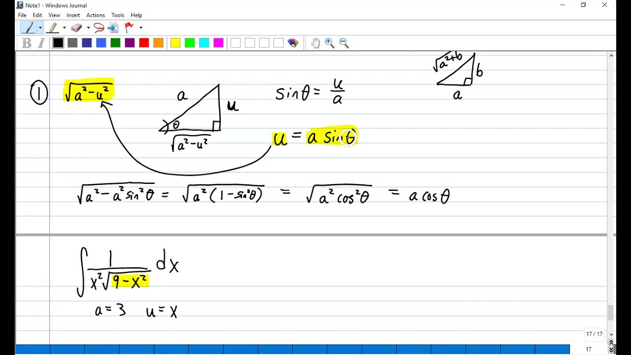 Introduction To Trigonometric Substitution - YouTube