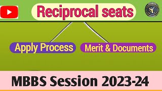 Reciprocal seats Admision process,Merit and documents|Reciprocal seats|Admission on Reciprocal seats