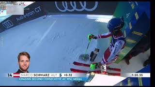 Ski WM 2021: Marco Schwarz - 1. Platz - Alpine Kombination Herren Lauf 2: Slalom