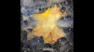 Watercolour Galaxy painting demo on Moleskine Watercolour journal