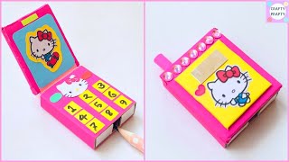 How to make Hello Kitty Phone  Sharpener/How to make paper Folding Phone-School Supplies /Stationery