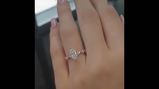 Unique Marquise Cut White Sapphire Engagement Ring