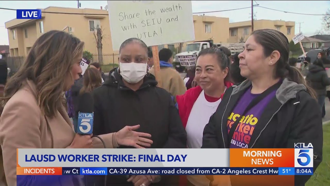 LAUSD Employee Strike Hits Three-day Mark - YouTube