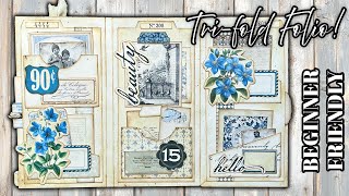 The CUTEST Trifold Folio EVER! Let's make it #papercrafts #scrapbooking