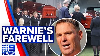 Family and friends farewell Shane Warne at private funeral | 9 News Australia