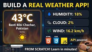 How to Build a Weather App using JavaScript | Weather API Tutorial for Beginners 🌤️