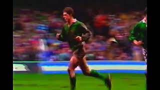 BRENDAN MULLIN TRY - IRELAND V WALES - 1987 FIVE NATIONS RUGBY MATCH - RTE SPORT