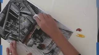 Add Color to Grayscale drawing using Pastel, Lesson 8 Section 3
