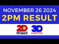 2pm Lotto Result Today November 26 2024 | PCSO Swertres Ez2