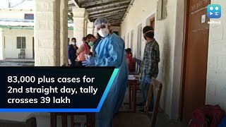 83,000 plus cases for 2nd straight day, tally crosses 39 lakh