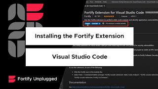 Installing the Fortify Extension on Visual Studio Code