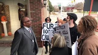 Must-see video! Protesters in Detroit confront fur store manager and customers! Very intense.