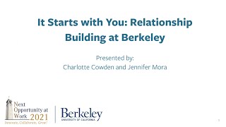 It Starts with You: Relationship Building at Berkeley