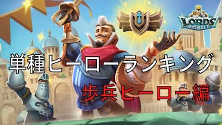 【ローモバ】単種ヒーローランキング　歩兵編