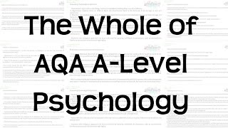 The Whole of AQA A Level Psychology | Revision for Exams