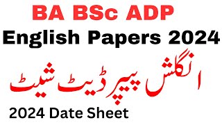 Ba Bsc Adp Annual 2024 Date Sheet Ba Bsc Annual 2024 Exams Adp Exams