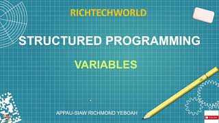STRUCTURED PROGRAMMING: Naming, Declaring and Initializing Variables