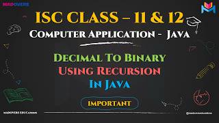 Decimal to Binary Using Recursion in Java | Step-by-Step Explanation