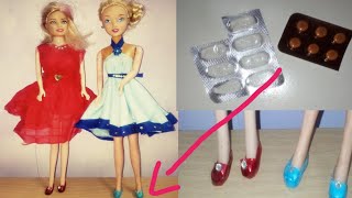 Crafts barbie shoe with waste
