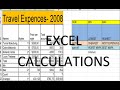 TRAVEL EXPENSES : EXCEL CALCULATIONS AND FORMULA, PART 2