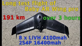 Baby AR Wing pro : long test flight, 191km, over 3 hours, 2S4P