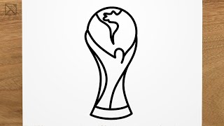 How to draw FIFA World Cup Trophy step by step, EASY