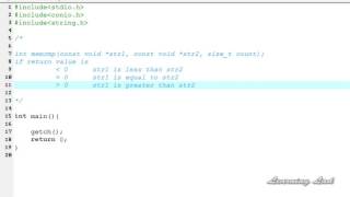 89- C Programming language video Tutorials for Beginner's- memcmp() Function