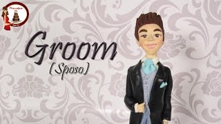 Groom out of fondant cake topper for wedding- Sposo in pasta di zucchero per torta di matrimonio