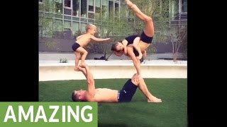 Acrobat parents entertain kids in best possible way