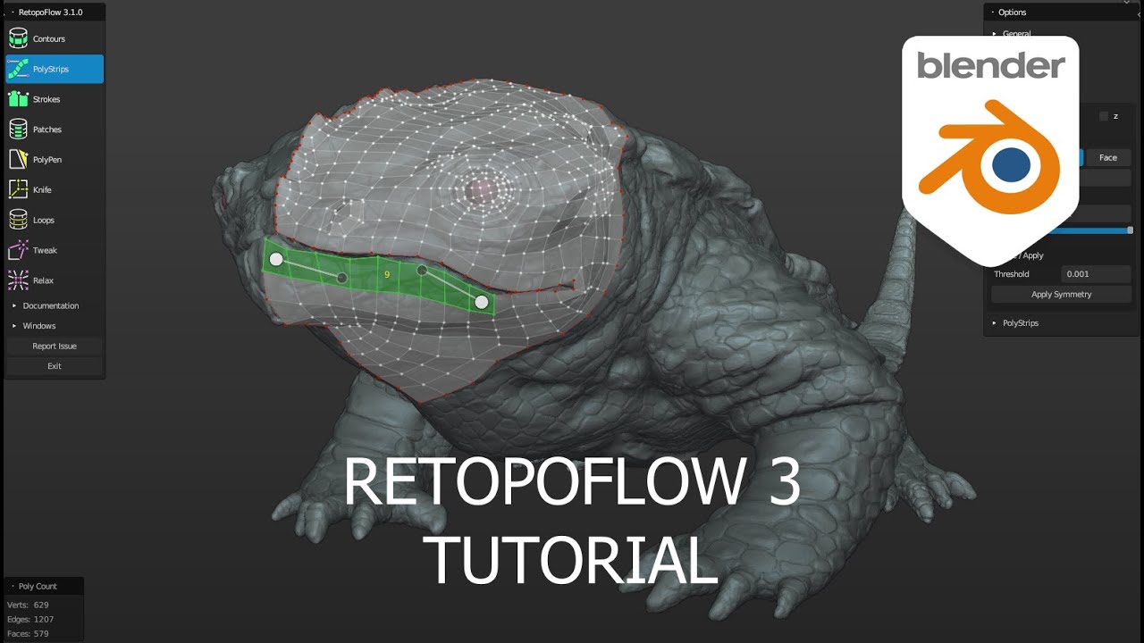 Retopoflow 3.1.0 Tutorial Part 1 - The Tools - YouTube