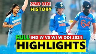 India Women Vs West Indies Women 2nd Odi Full Match Highlights 2024 | Ind Vs Wi