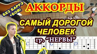 Самый дорогой человек Аккорды песни ♪ Нервы ♫ на гитаре БЕЗ БАРРЭ 🎸 Гитарный Бой для начинающих