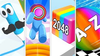 Crayon rush / Layer man run / Jelly run 2048 / A - z run - Android, Ios mobile gameplay video