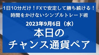 FX 本日のチャンス通貨ペア USDJPY、USDCHF、EURUSD、 2023年9月6日