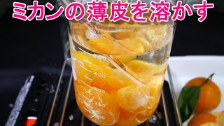 ミカンの薄皮を溶かして例の缶詰ミカンに！