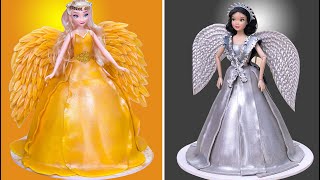 Cake Decorating Ideas - Gold Girl vs Silver Girl and Color Challenge! Doll Recipes - So Yummy Cake