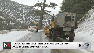 Maroc : la neige perturbe le trafic sur certains axes routiers du Moyen-Atlas